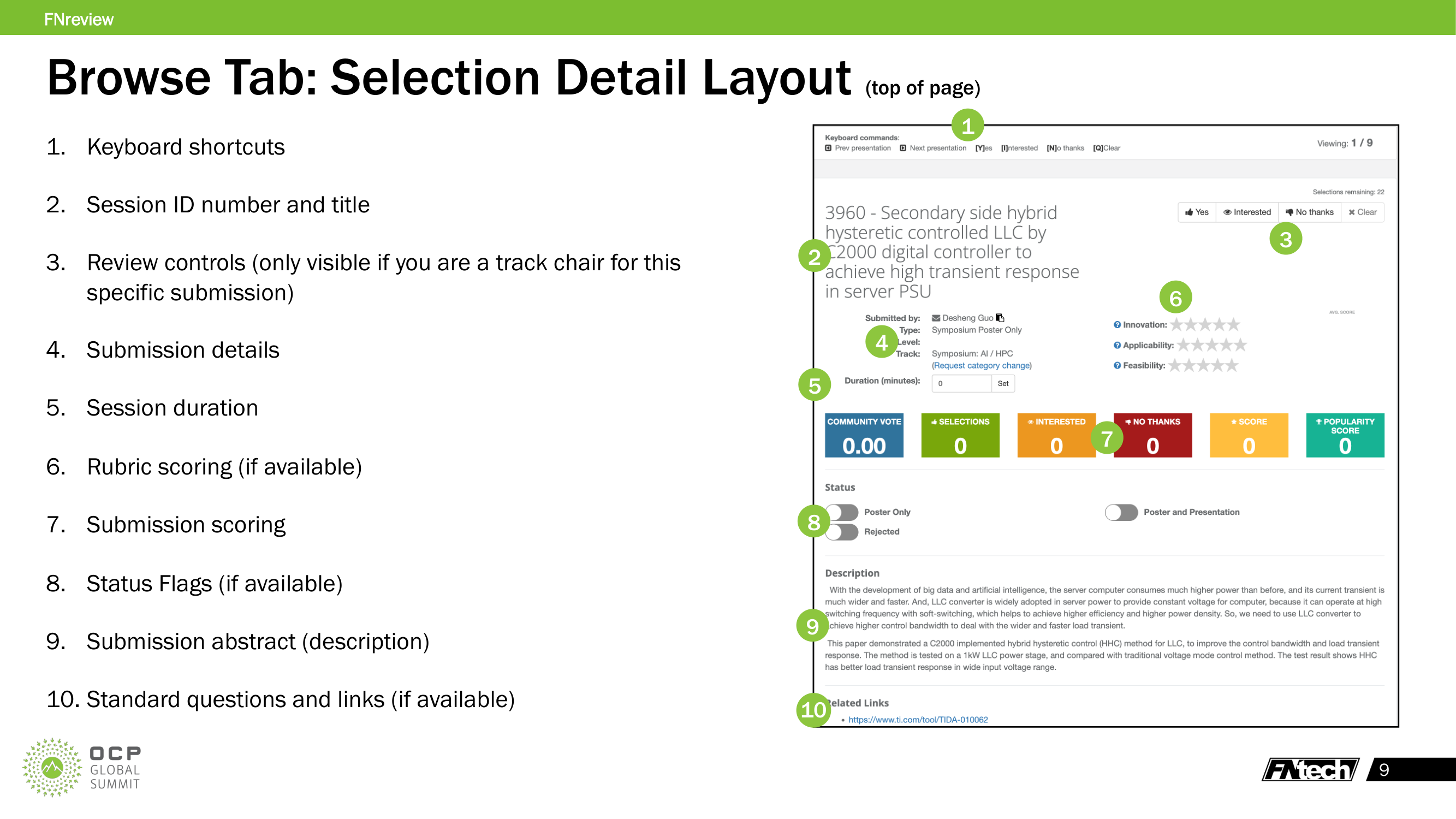 Selection Detail Layout — Top