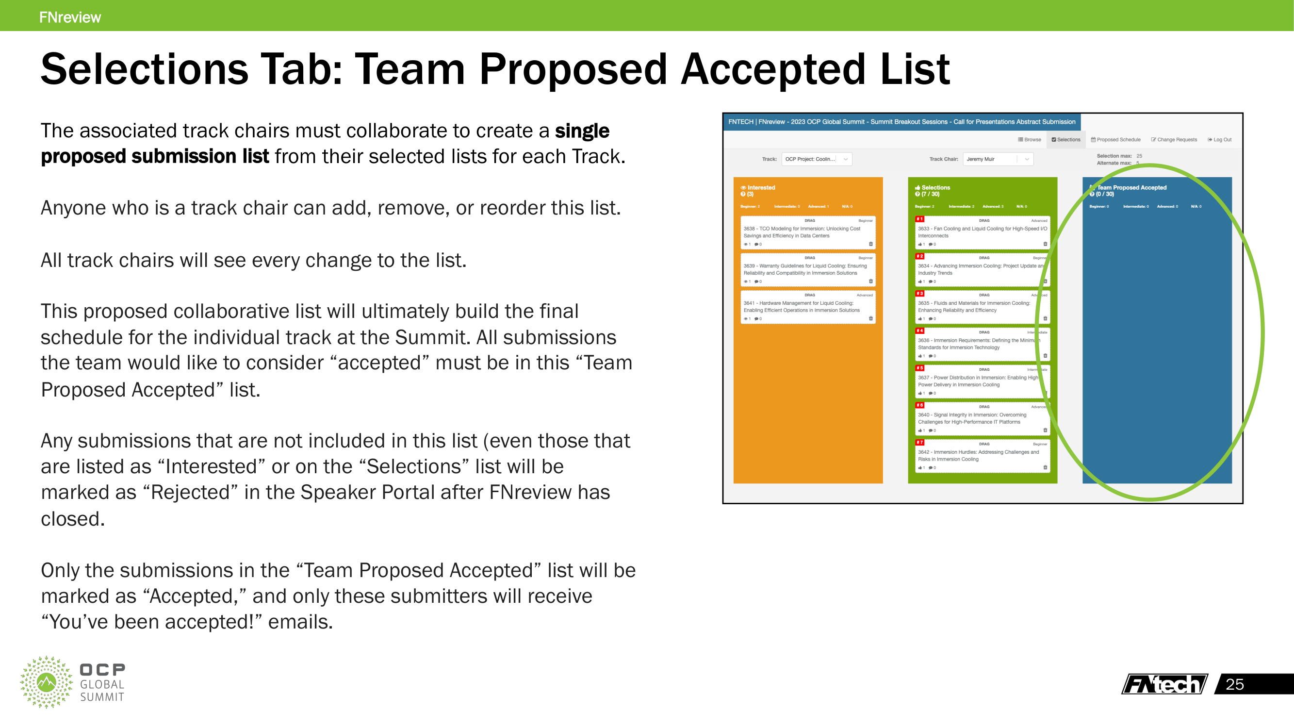 Team Proposed Accepted List