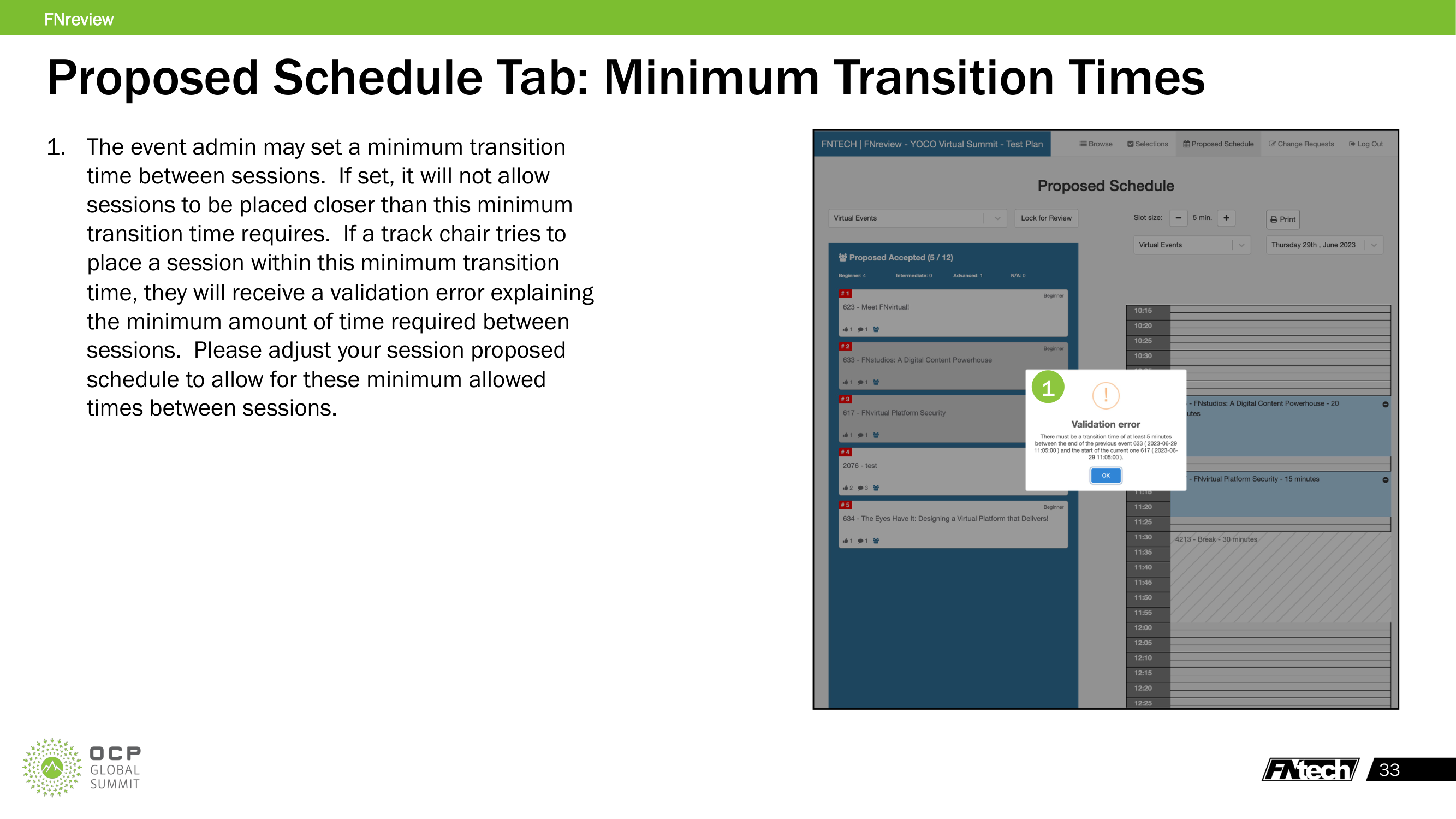 Minimum Transition Times