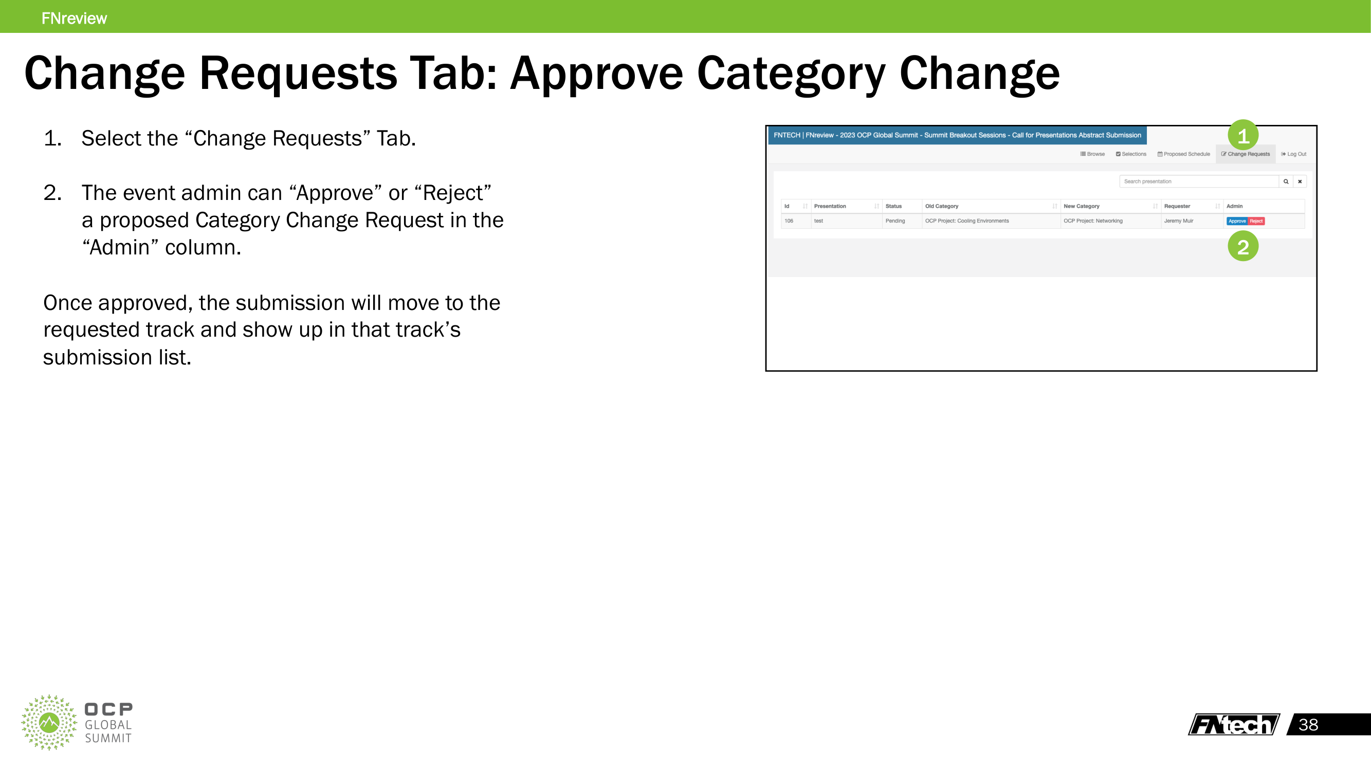 Change Requests — Admin View